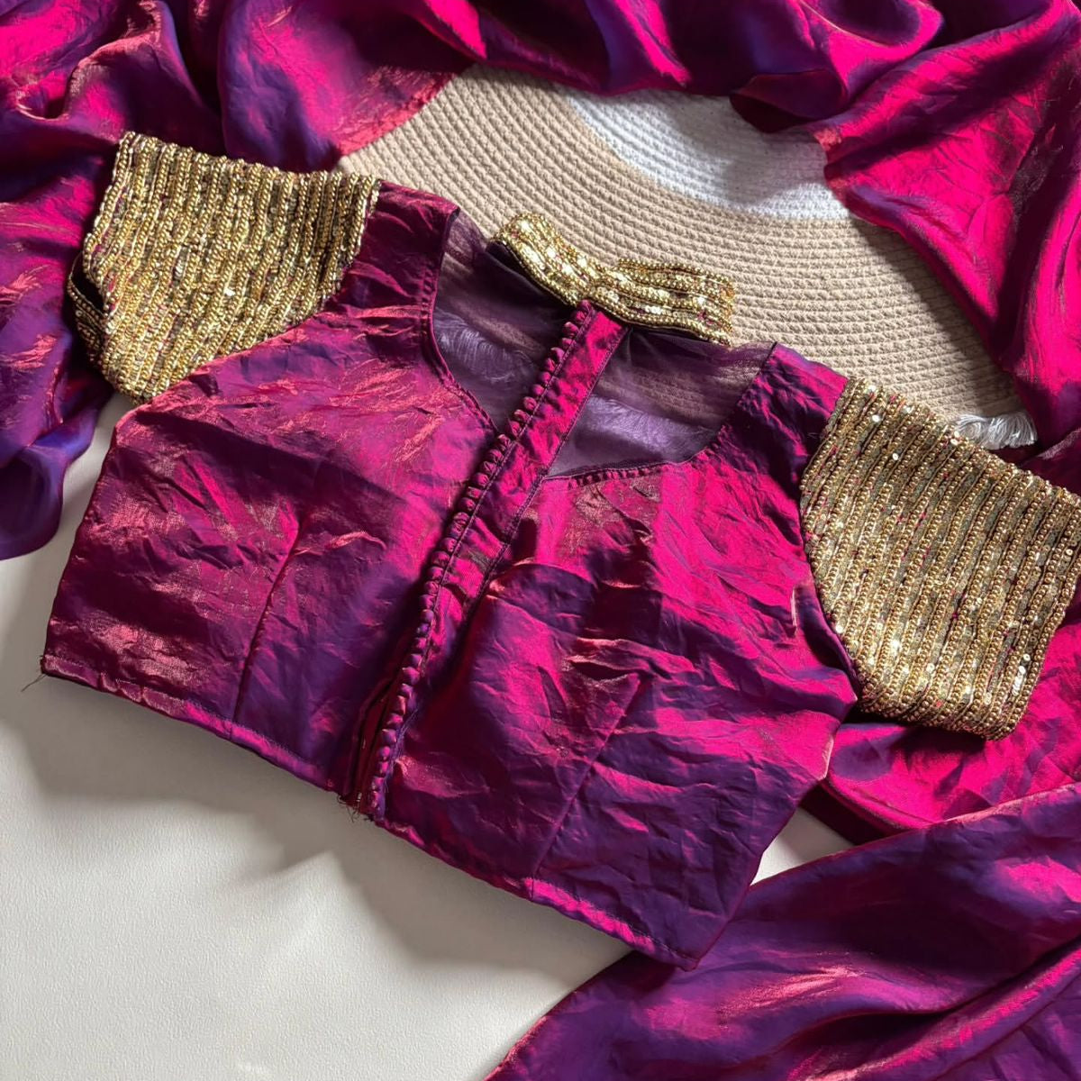 Premium Star Dust Satin Saree