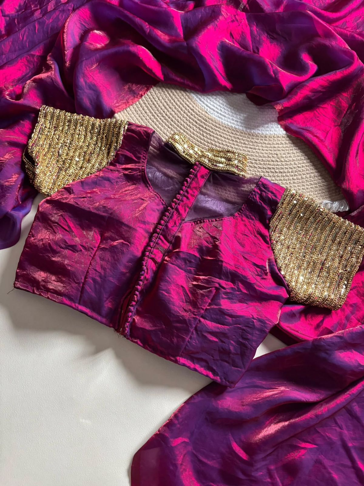 Premium Star Dust Satin Saree