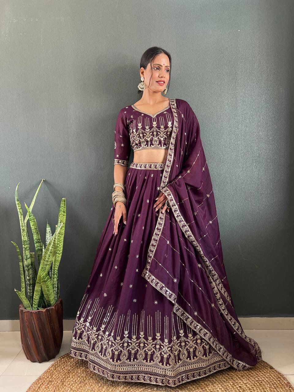 Designer Heavy Star Georgette Lehenga