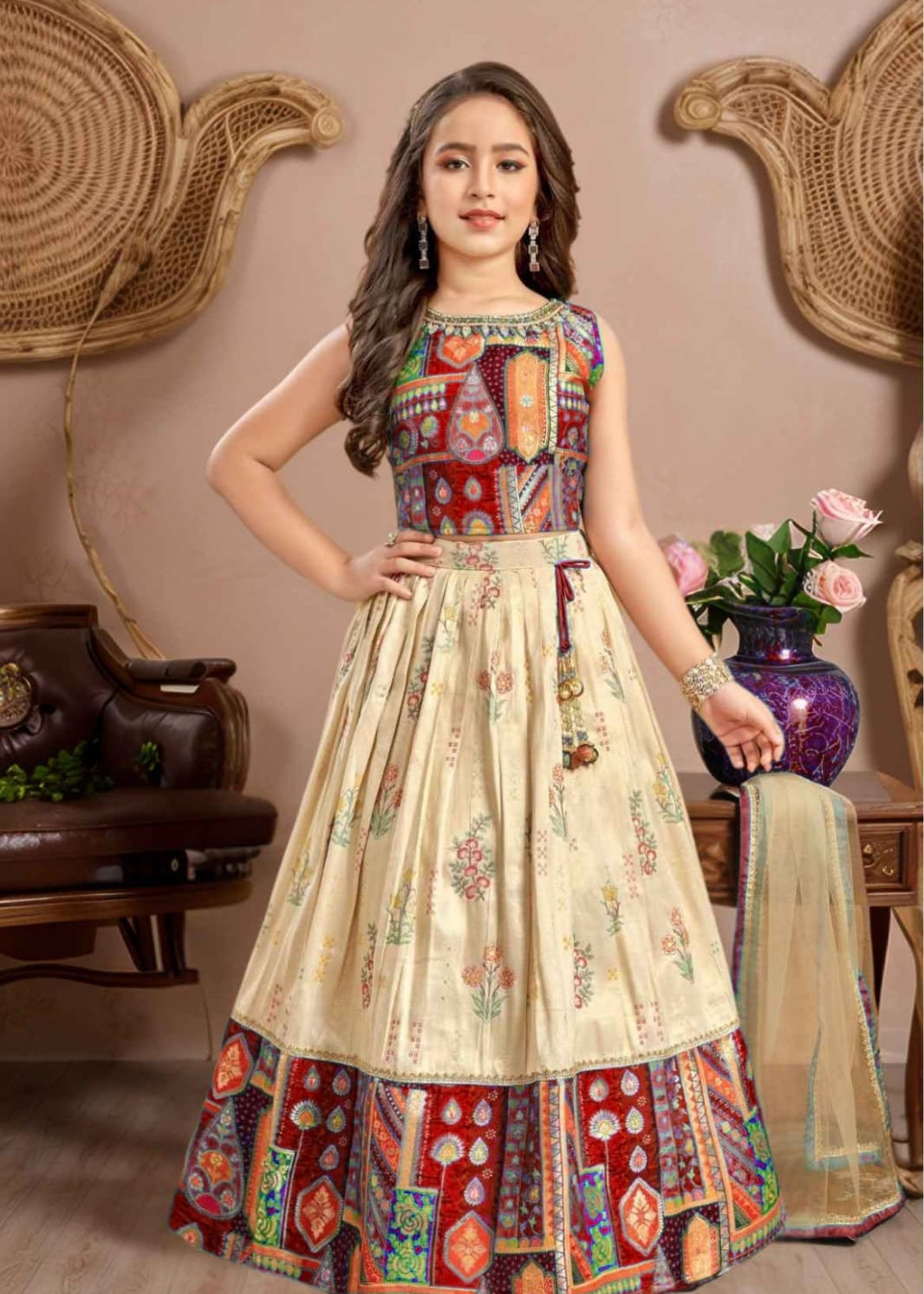 Designer Kediya Kids Lehenga