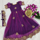 Pretty Flair Ornganza Kids Lehenga