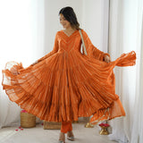 Classy Orange Flared Suit