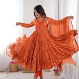 Classy Orange Flared Suit