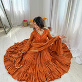 Classy Orange Flared Suit