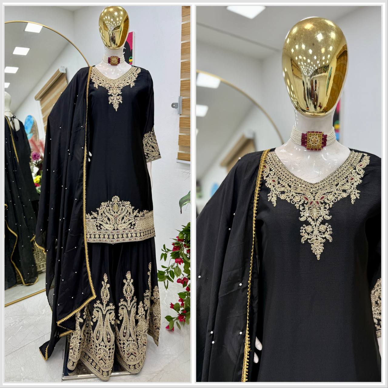 Classy Embroidered Sharara Suit