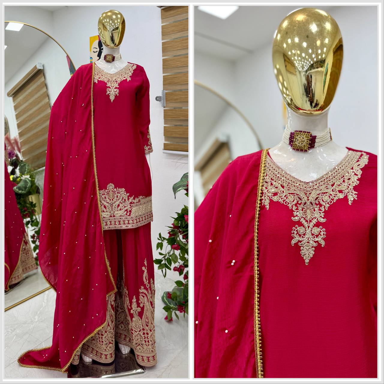 Classy Embroidered Sharara Suit