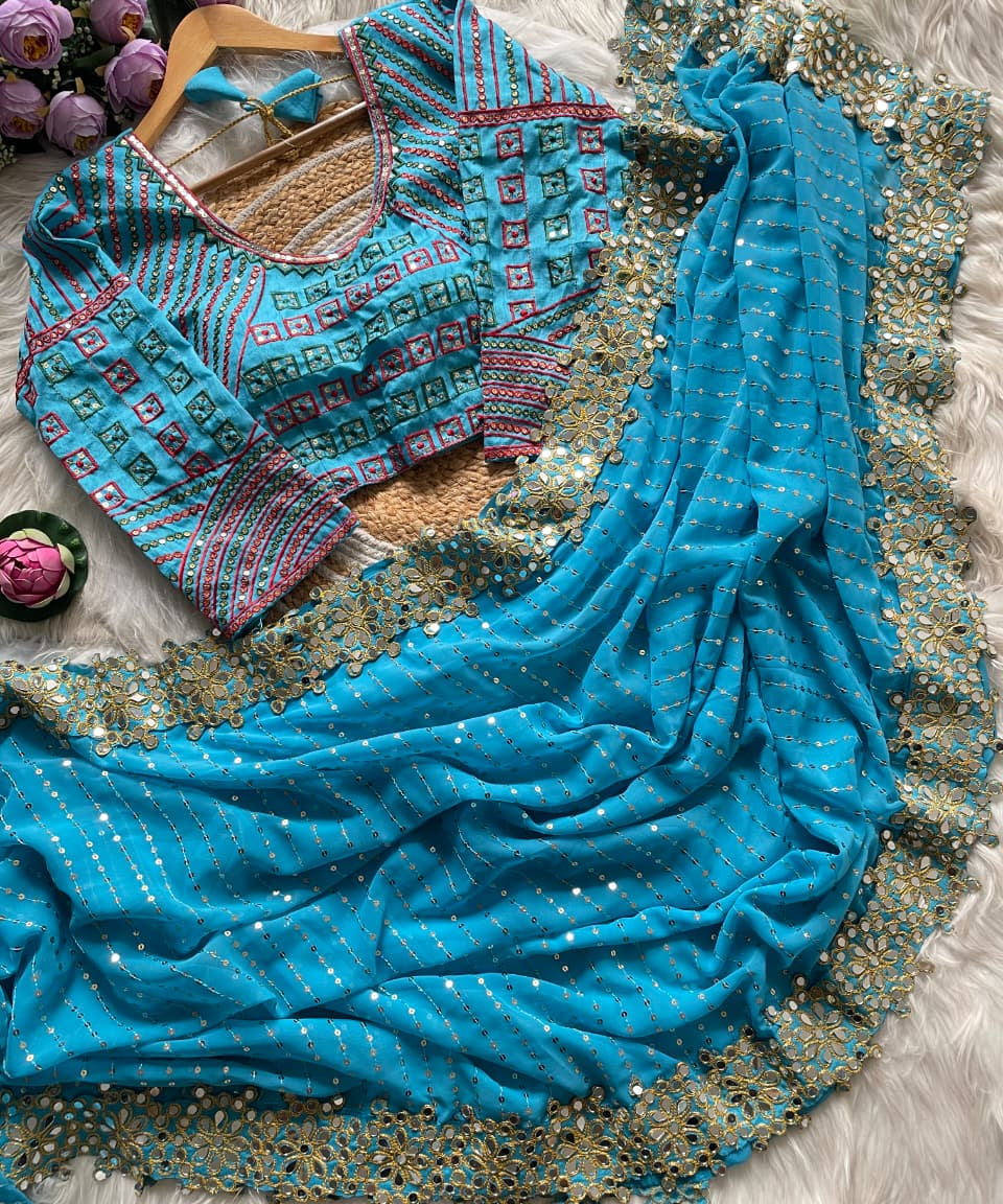 Grand Blockbuster Original Mirror Saree