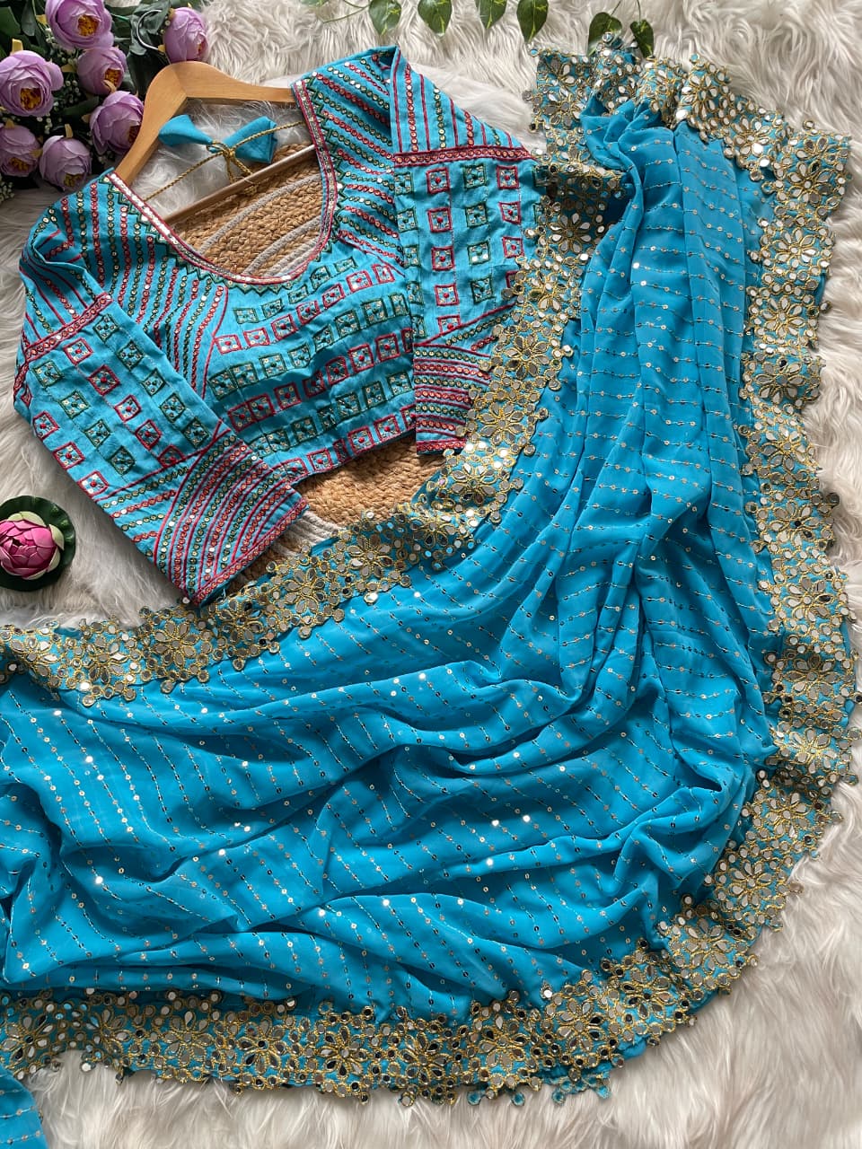 Grand Blockbuster Original Mirror Saree