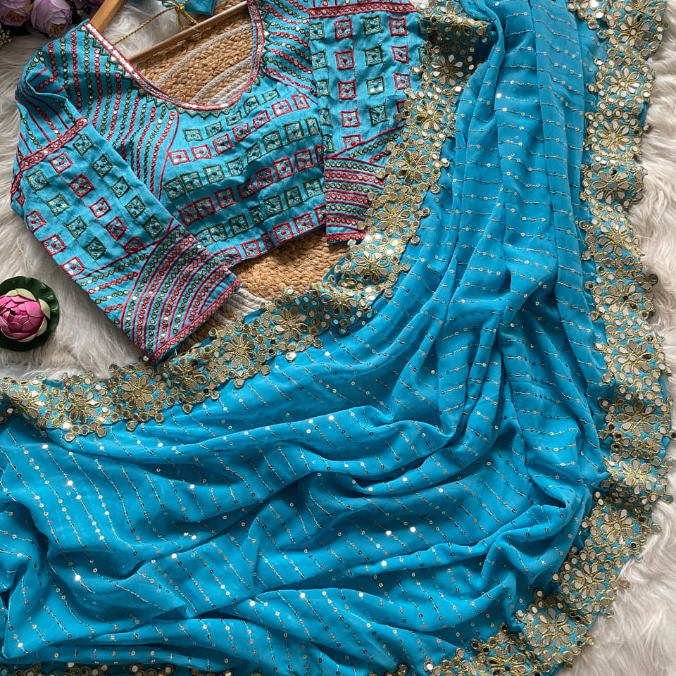 Grand Blockbuster Original Mirror Saree