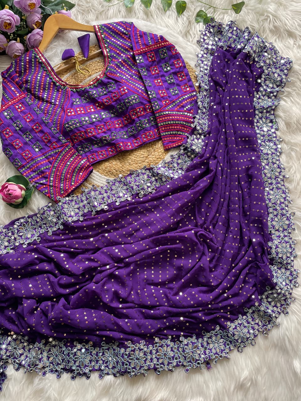 Grand Blockbuster Original Mirror Saree