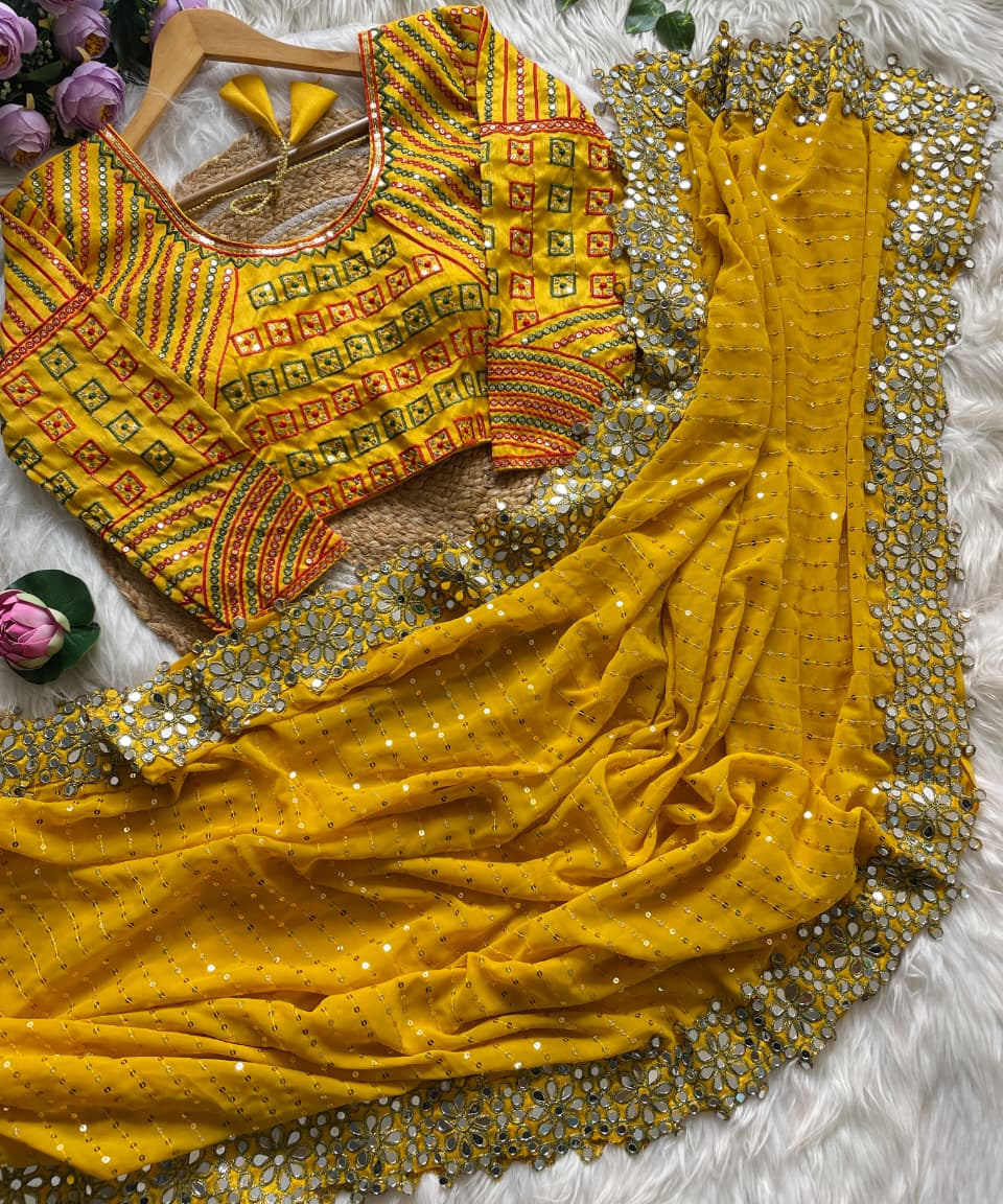 Grand Blockbuster Original Mirror Saree