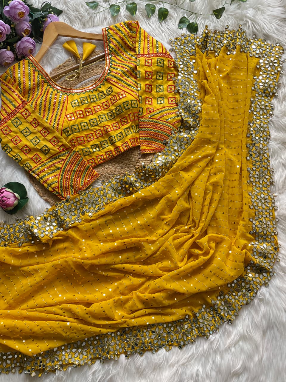 Grand Blockbuster Original Mirror Saree