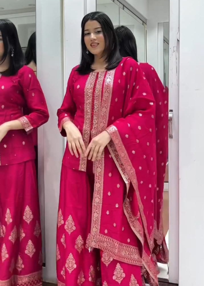 Premium Banarasi Silk Sharara Set