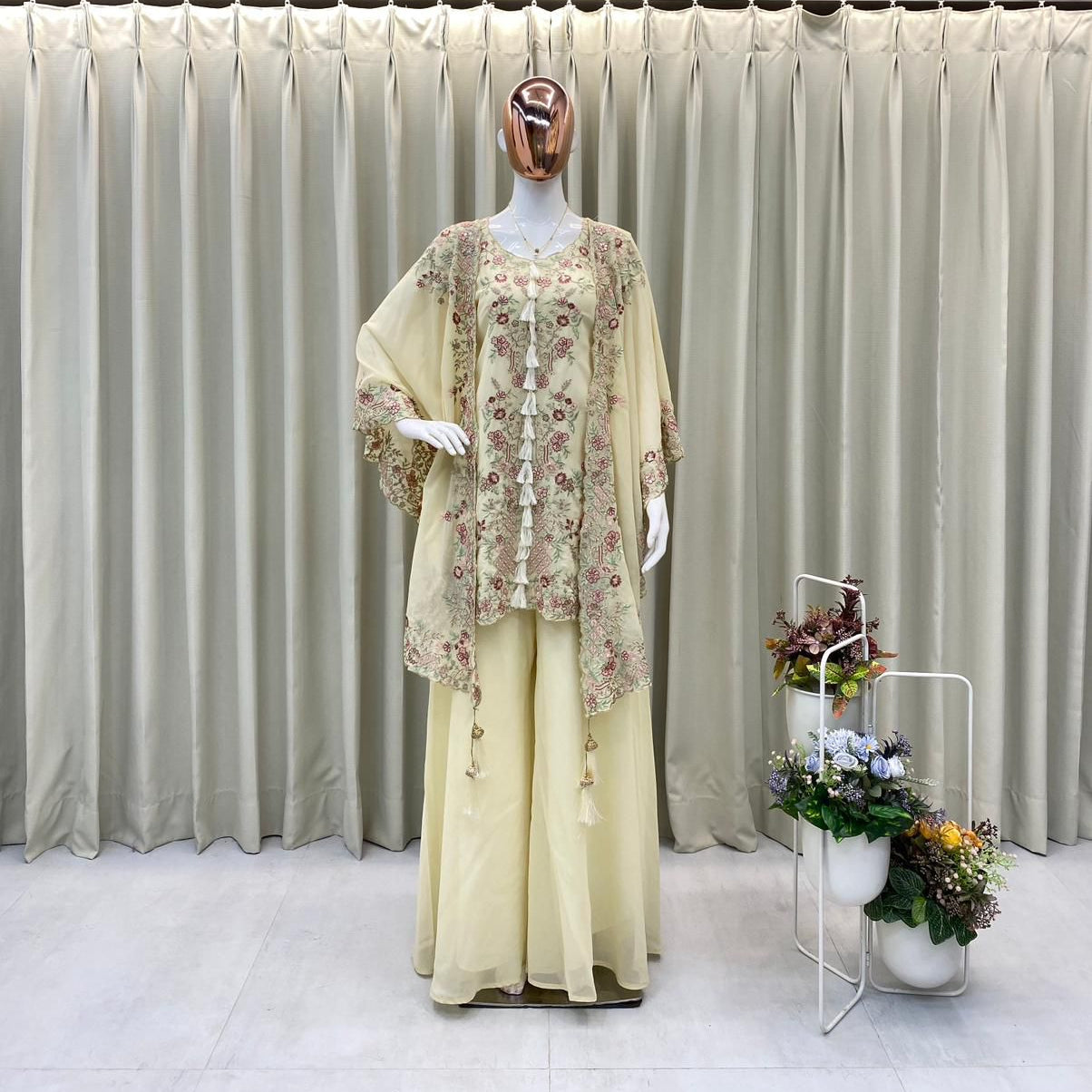 Lavish Designer Shruge Plazzo Set