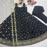 Black Crafted Embroidered Suit