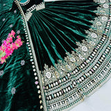 Designer Green Velvet Anarkali Gown