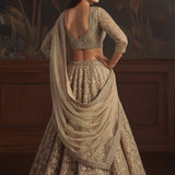 Adorn Wedding Embroidered Net Lehenga