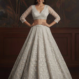 Adorn Wedding Embroidered Net Lehenga