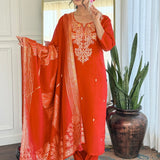 Heavy Roman Silk Straight Suit