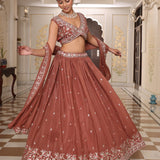 Brown Premium Georgette Lehenga
