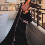 Elegant Black Georgette Suit Set