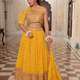 Yellow Wedding Embroidered Lehenga