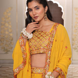 Yellow Wedding Embroidered Lehenga