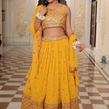 Yellow Wedding Embroidered Lehenga