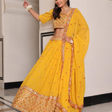 Yellow Wedding Embroidered Lehenga