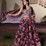 Designer Flower Print Lehenga