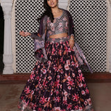 Designer Flower Print Lehenga