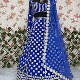 Lavish Embroidered Royal Blue Lehenga