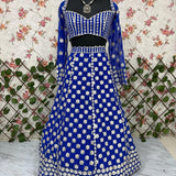 Lavish Embroidered Royal Blue Lehenga