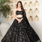 Wedding Black Sequence Lehenga
