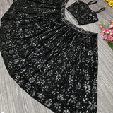 Wedding Black Sequence Lehenga