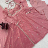 Craftred Peach Silk Anarkali Gown