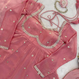 Craftred Peach Silk Anarkali Gown