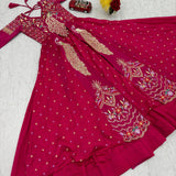 Festive Peacock Embroidered Crop Top