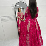 Festive Peacock Embroidered Crop Top