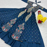 Festive Peacock Embroidered Crop Top