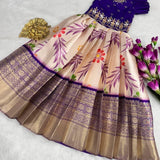 Pretty Printed Silk Kids Gown