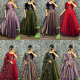 Traditional Tissue Anarkali Gown