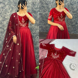 Traditional Tissue Anarkali Gown