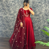 Traditional Tissue Anarkali Gown