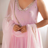 Dazzling Pink Georgette Suit