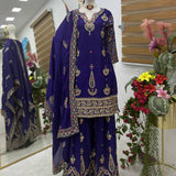 Dashing Chinon Silk Top Sharara