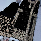 Black Velvet Embroidered Suit