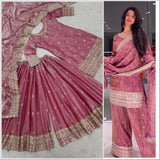 Peach Shiny Jimmi Silk Suit