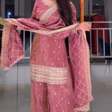 Peach Shiny Jimmi Silk Suit