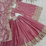 Peach Shiny Jimmi Silk Suit